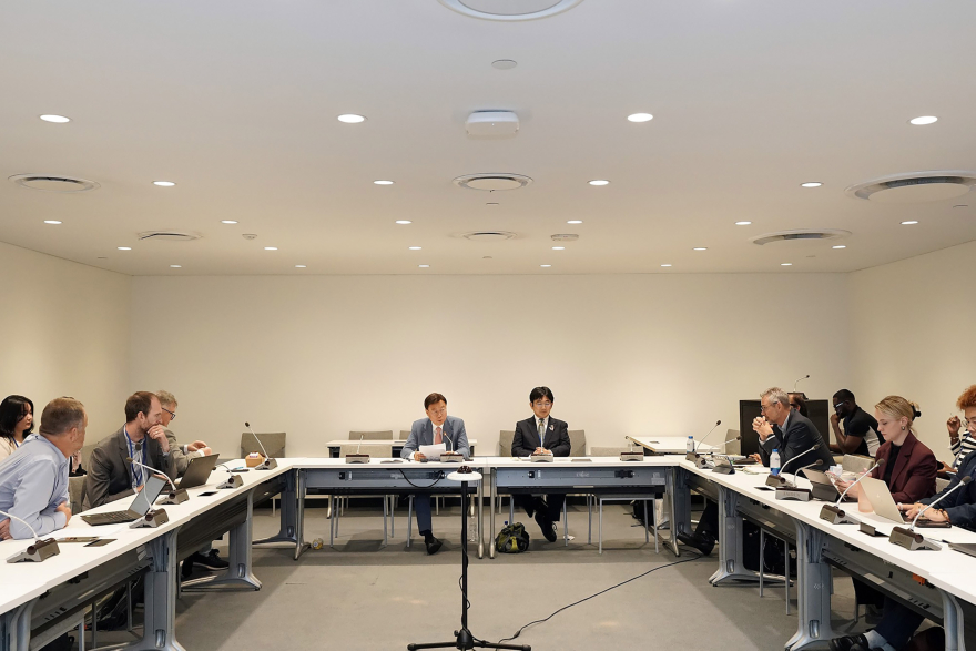 신상진 성남시장이 현지시간 7월 7일 미국 유엔(UN) 본부_에서 열린 ‘2026 유엔(UN) 고위급 정치포럼(HLPF)’ 공식 부대행사에 성남시의 혁신적인 지속가능 교통정책을 소개하고 있다..jpg